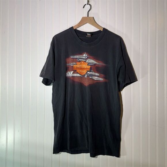 VTG 1995 Harley-Davidson Tee XL Made in USA Lebanon MO Biker 90s Grunge Moto - Picture 1 of 8